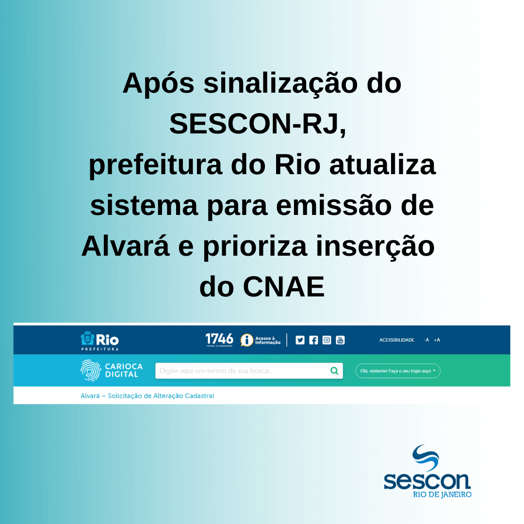 Após Sinalização Do Sescon Rj Prefeitura Do Rio Atualiza Sistema Para